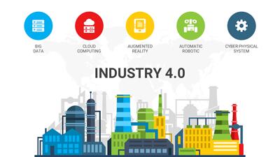 Industry 4 0 PowerPoint Template layout preview.