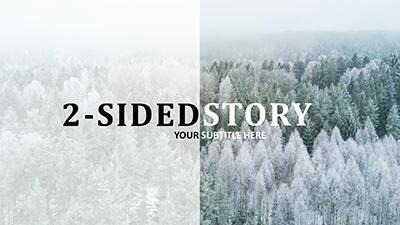 Two Sided Story PowerPoint Template layout preview.