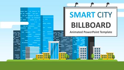 Smart City Billboard PowerPoint Template layout preview.