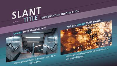 Slide 2 layout from the Slant Growth Abstract Design presentation deck.