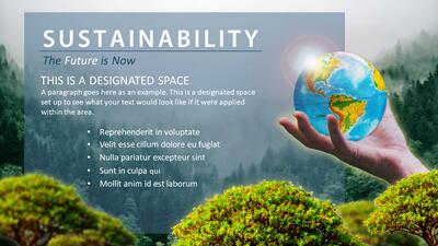 Slide 3 layout from the Earth Sustainability PowerPoint Themed Slides presentation deck.
