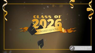 Graduation Hat Throw Celebration PowerPoint Template layout preview.
