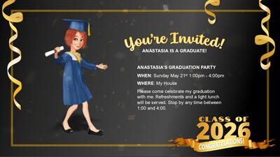 Slide 2 layout from the Graduate Hat Throw Celebration PowerPoint Template presentation deck.