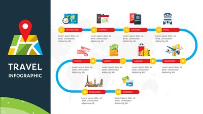 Slide 3 layout from the Travel Planning PowerPoint Infographics Template presentation deck.