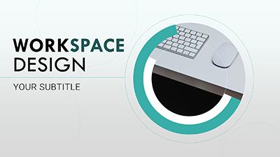 Work Space Design PowerPoint Template layout preview.