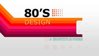 80s Design PowerPoint Template layout preview.