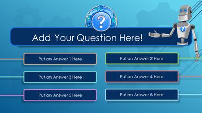 Quiz Game With Answer Robot PowerPoint Template layout preview.