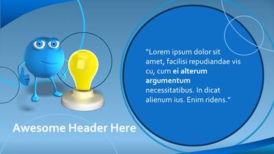 Slide 3 layout from the Animated Roundy Character Template for PowerPoint presentation deck.