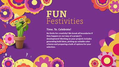 Slide 2 layout from the Fiesta PowerPoint Themed Template for Festive Events presentation deck.