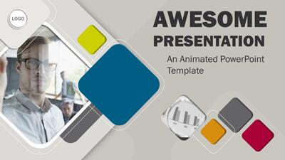 Research Discussion Diamonds PowerPoint Template layout preview.