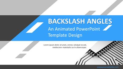 Backslash Angles PowerPoint Template layout preview.