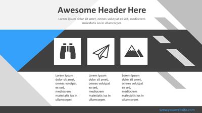 Slide 2 layout from the Backslash and Angles PowerPoint Template Designs presentation deck.
