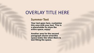 Slide 3 layout from the Summer Overlay presentation deck.