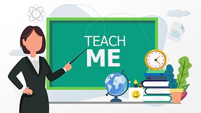 Teach Me PowerPoint Template layout preview.