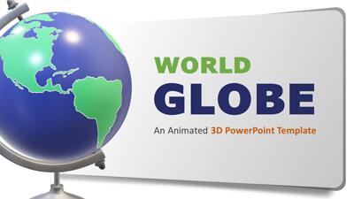 3d World Globe PowerPoint Template layout preview.