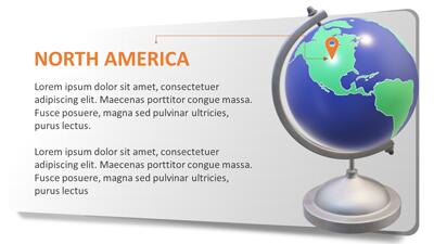 Slide 2 layout from the 3D Globe Geography PowerPoint Template presentation deck.