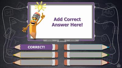 Slide 2 layout from the Educational Pencil Multiple Choice PowerPoint Quiz Template presentation deck.