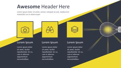 Slide 2 layout from the Bright Light Bulb 3D PowerPoint Theme presentation deck.