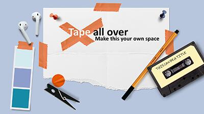 Tape All Over PowerPoint Template layout preview.