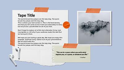 Slide 3 layout from the Tape All Over Retro PowerPoint Template presentation deck.