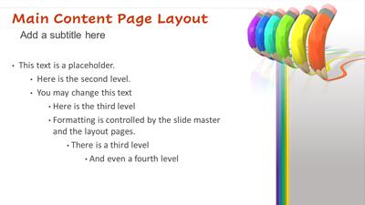 Slide 3 layout preview from the Colored Pencils Education PowerPoint Template deck.