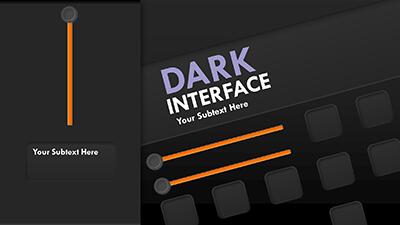 Dark Interface PowerPoint Template layout preview.