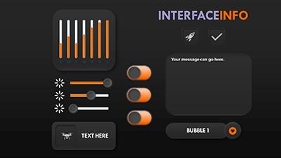 Slide 3 layout from the Dark Interface PowerPoint Theme presentation deck.