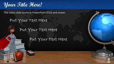 Slide 3 layout from the Hero PowerPoint Theme with Teacher Superhero Characters presentation deck.