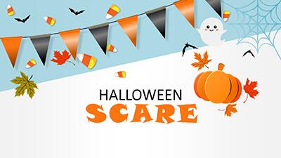 Halloween Scare PowerPoint Template layout preview.