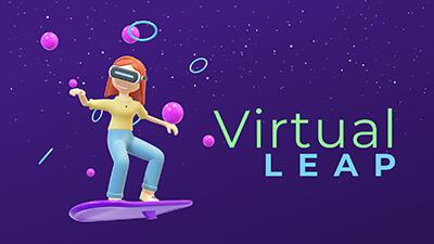 Virtual Leap PowerPoint Template layout preview.