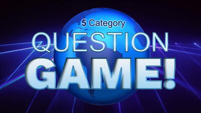 Question Game Five Categories PowerPoint Template layout preview.