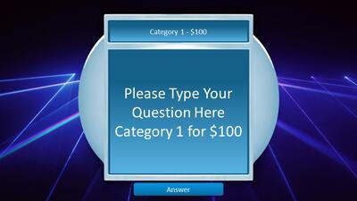 Slide 3 layout from the Jeopardy Style Three Category PowerPoint Game presentation deck.