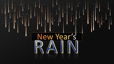 New Years Rain PowerPoint Template layout preview.
