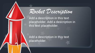 Slide 2 layout from the Retro Rocket Blast PowerPoint Theme presentation deck.