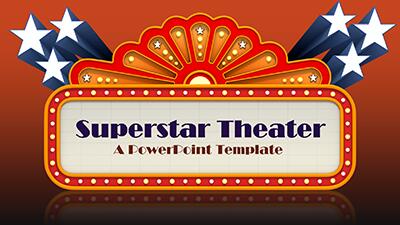 Superstar Theater PowerPoint Template layout preview.
