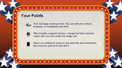 Slide 2 layout from the Superstar Theater PowerPoint Theme presentation deck.