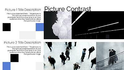 Slide 2 layout from the High Contrast PowerPoint Photo Slides presentation deck.