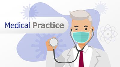 Medical Practice PowerPoint Template layout preview.
