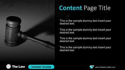 Slide 2 layout from the Law Animated PowerPoint Template presentation deck.