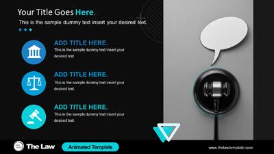 Slide 3 layout from the Law Animated PowerPoint Template presentation deck.