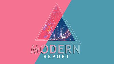 Modern Report PowerPoint Template layout preview.