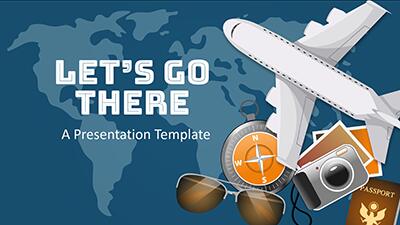 Lets Go There PowerPoint Template layout preview.