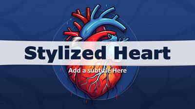 Stylized Heart PowerPoint Template layout preview.