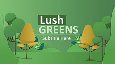 Lush Greens PowerPoint Template layout preview.