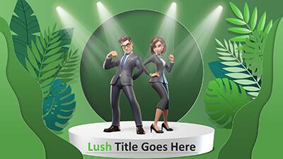 Slide 3 layout from the Lush Greens presentation deck.