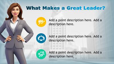 Slide 2 layout from the Businesswoman Lead the Pack Leadership PowerPoint presentation deck.