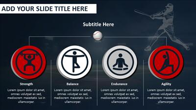 Slide 2 layout from the Baseball PowerPoint Presentation Template presentation deck.