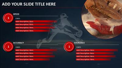 Slide 3 layout from the Baseball PowerPoint Presentation Template presentation deck.