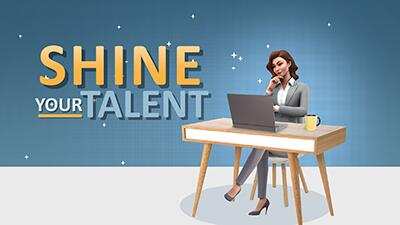 Shine Your Talent PowerPoint Template layout preview.