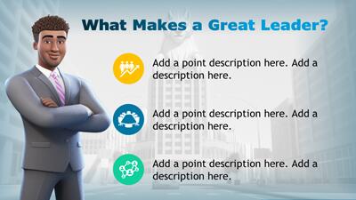 Slide 2 layout from the A Businessman Leads the Pack -  Leadership PowerPoint presentation deck.